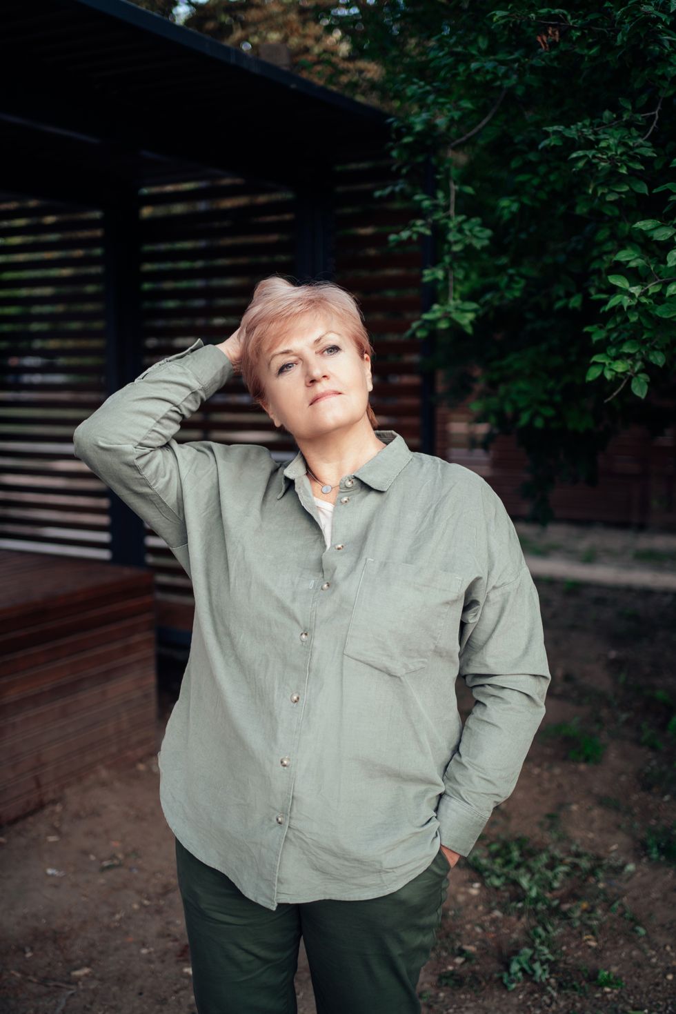 Woman baggy shirt