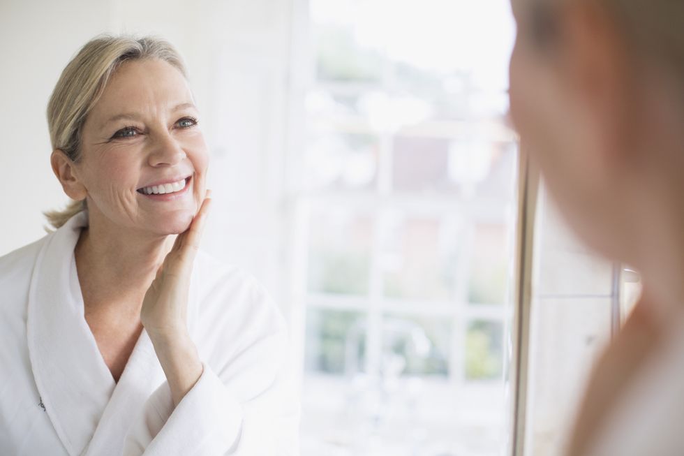 Woman doing skin care