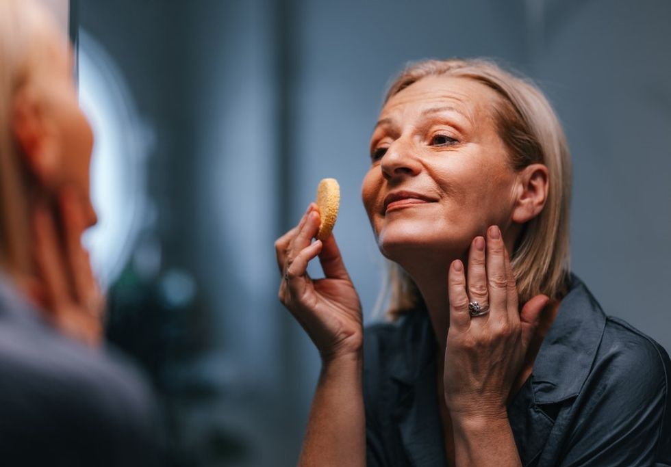 Woman doing skin care