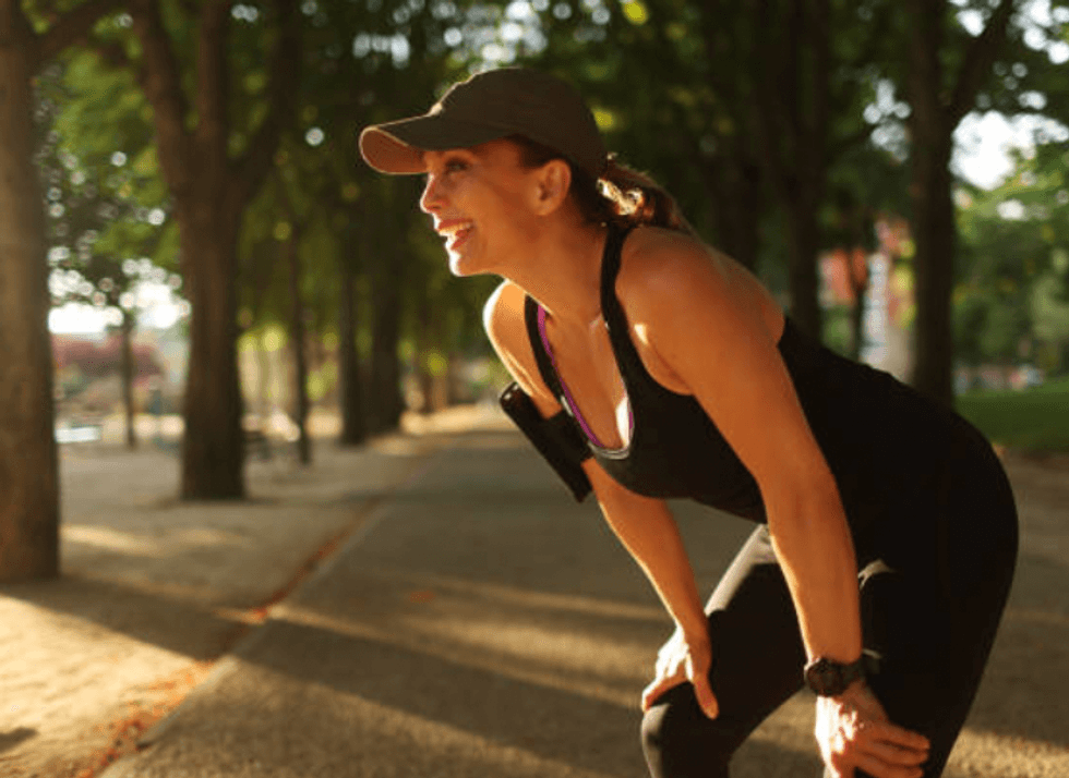 Woman exercising outside