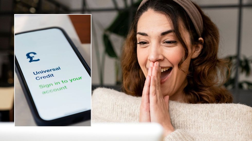 Woman looking happy and Universal Credit