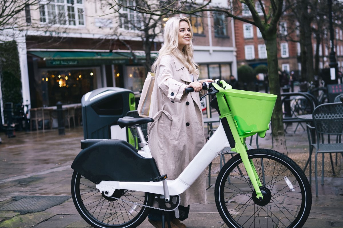 Woman on an e-bike