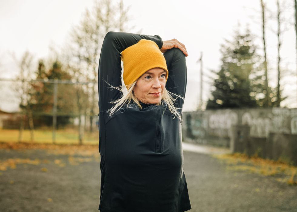 Woman stretching
