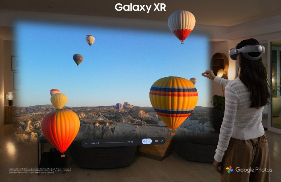 Woman using the new XR headset