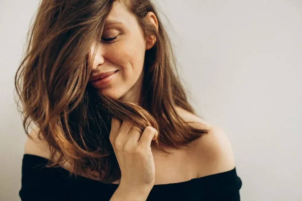 Woman with mid-length hair