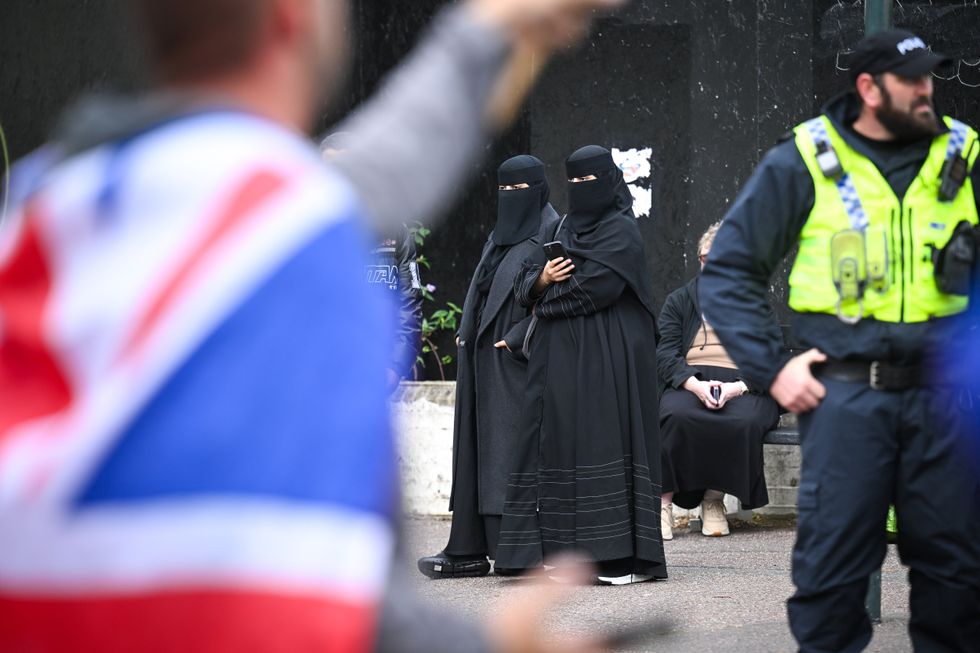 Women wearing niqabs