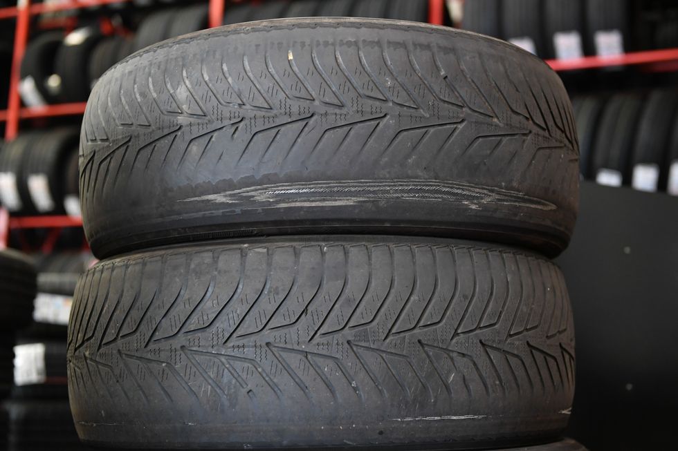 Worn tyres