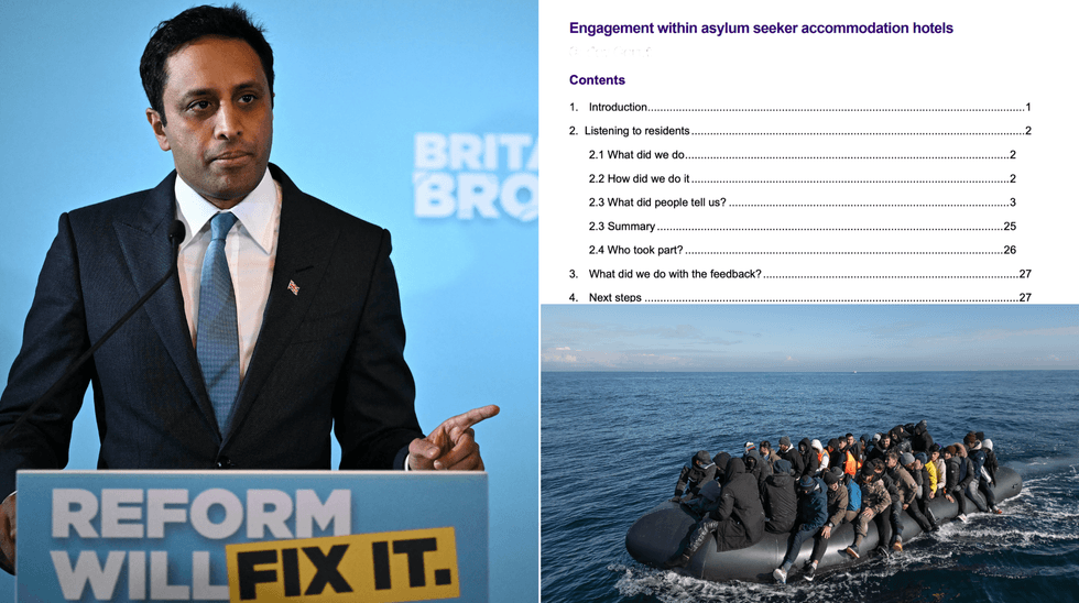 Zia Yusuf (left), wakefield district health and care partnership survey (top right), migrant crossings (bottom right)