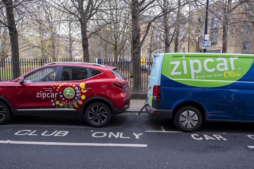 Zipcar vehicles parked in London