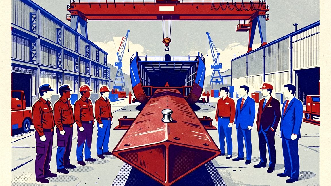 Keel of RFA Resurgent during its keel‑laying ceremony at Navantia UK’s Appledore shipyard